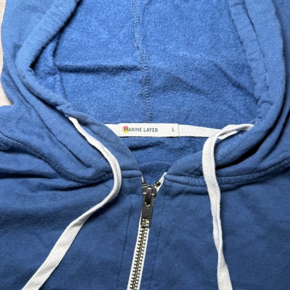 Marine Layer Full Zip Hoodie Blue Mens Size L‎ Blue Salesforce Logo Casual Soft - Picture 5 of 7